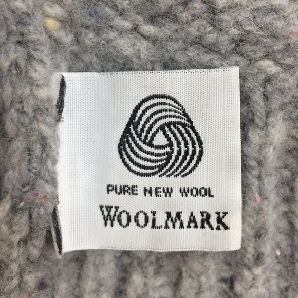 Irish Wool Aran Fisherman Cable Knit Keltic Cardigan Sweater sz M Grey - Picture 10 of 16